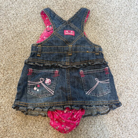 The Children’s Place Denim Dress Floral Butterfly Details 6-9M Girls Baby NEW - Picture 7 of 8